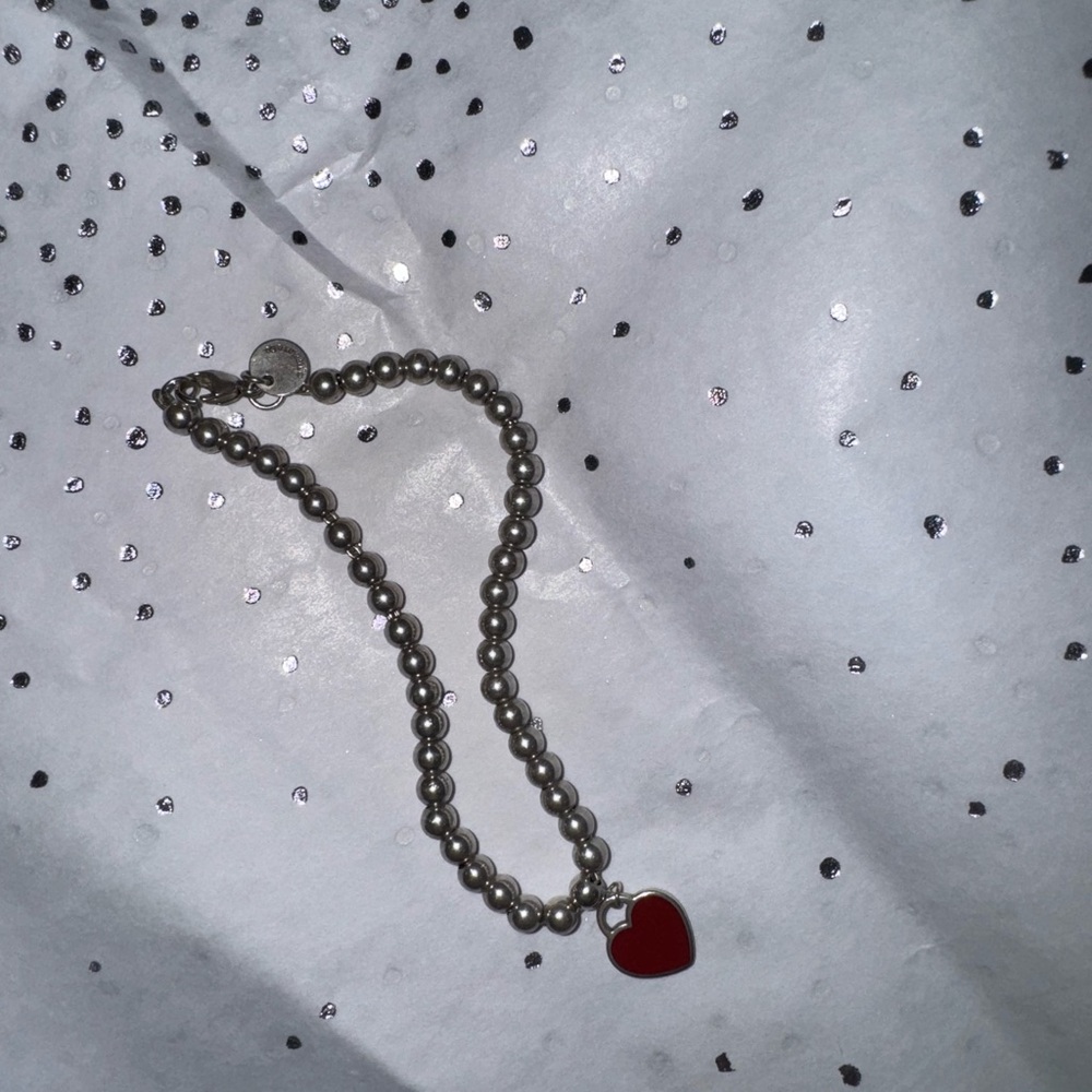 TIFFANY & CO.- Return to Tiffany Red Heart Tag Bead Bracelet